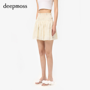 deepmoss女装时尚复古潮流休闲海洋沙滩印花棉感水泽裙裤