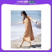 日本直邮doclasse14号亚麻，帐篷线连衣裙(棕色，图案)
