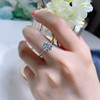 秀气2克拉六爪钻石戒指女925纯银女戒莫桑钻求婚结婚钻戒