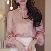 粉色法式欧货高品质雪纺衬衫，时尚休闲百搭超好看上衣女装早春