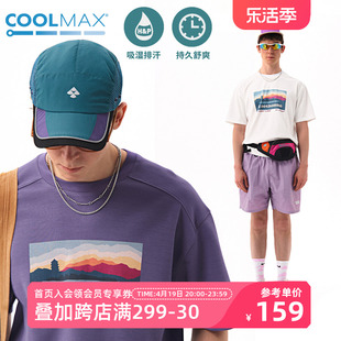 NOTHOMME COOLMAX山系水系露营吸湿透气西湖印花宽松短袖T恤男