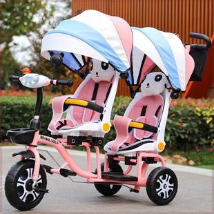 新疆西藏儿童手推车双胞胎婴儿推车可躺可坐三轮脚踏车二胎轻