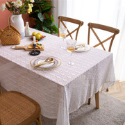 法式田园蕾丝桌布锦棉镂空拍照白色花朵茶几台布餐桌布