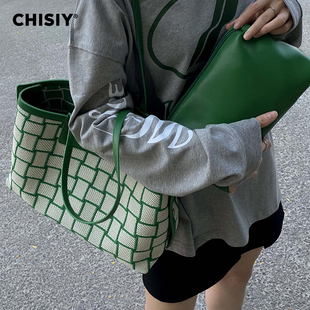 chisiy琪熙女包2023设计大容量，菜篮子包时尚(包时尚，)百搭托特包单肩包