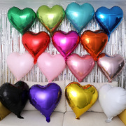 18寸心形铝膜气球生日派对，布置桃心婚礼婚房爱心形铝箔球一包50个