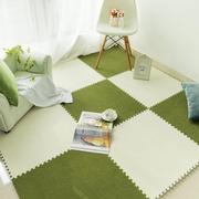 家用拼接地毯卧室满铺可爱方块短毛绒泡沫地毯大号加厚榻榻米垫子