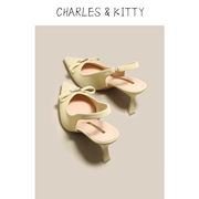 CHARLES&KITTY细高跟包头凉鞋女夏外穿绝美凉鞋2024夏季
