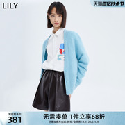 商场同款LILY女装优雅气质通勤职场深V领针织开衫