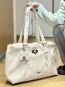 日系熊猫包包少女，ins风单肩包女2023大容量上课通勤手提包