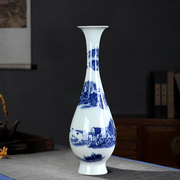 青花瓷花瓶摆件客厅插花简约现代高款景德镇陶瓷器仿古工