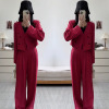 网红时尚西服套装女2023春季高级感显瘦短款外套+高腰裤