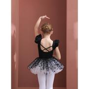 儿童舞蹈服黑色棉，女童练功服夏季幼儿芭蕾舞裙，考级中国舞练舞衣