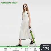 greenbelt白色连衣裙女高级感收腰，修身a字，小众设计中长款背心裙
