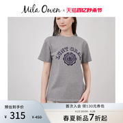 Mila Owen24春夏休闲简约字母徽章印花短袖T恤09WCT241112