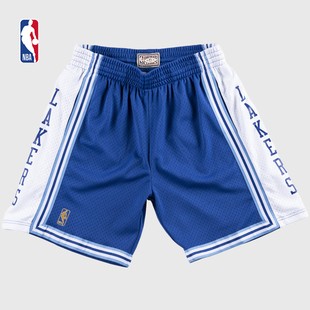 复古球裤SW 洛杉矶湖人队 1996-97赛季客场短裤 NBA-Mitchellness