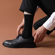 西装袜子男长袜商务防臭纯棉，透气吸汗中筒薄款正装，西裤黑皮鞋袜子