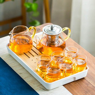 玻璃茶具套装2023家用茶杯，功夫茶耐高温泡，茶壶简约过滤小茶壶