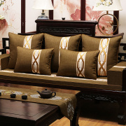新中式亚麻沙发垫客厅海绵坐垫红木家具实木椅垫罗汉床垫加厚防滑