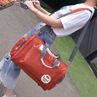 韩版大容量旅行袋手提旅行包，轻便简约潮男行李，包女短途旅游健身包