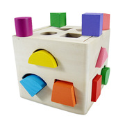 教具十三孔智力盒木质形状镶嵌积木木制多孔配对认知益智玩具
