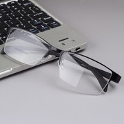 大脸宽脸专用商务男士，金属半框眼镜架，大框配近视眼镜0-100-800度0
