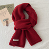 过年红色新年100%羊毛围巾女冬季圣诞羊绒针织毛线韩百搭加厚保暖