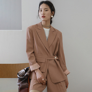 studiofun系带个性高级设计感小众，西装套装女士春秋短款西服外套