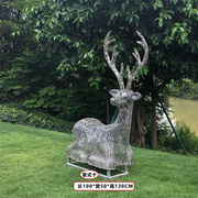 不锈钢镂空鹿雕塑定制户外镜面，金属铁艺发光字母，网格麋鹿兔子摆件