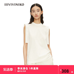 iiiviviniko胶囊系列，精梳棉主题印花无袖t恤女w220517358c