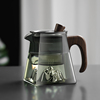 家用玻璃泡茶壶耐高温煮茶壶，木把带过滤茶水，分离花茶壶茶壶套装