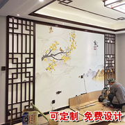 新中式电视背景墙镂空木雕花玄关屏风隔断J花格PVC仿古装饰通花板