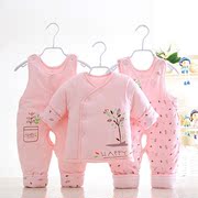 婴儿棉衣套装加厚冬季0-1岁女宝宝冬装，男三件套棉袄3-6月新生衣服