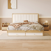 原木风板式高箱床1.5米北欧简约储物箱体小户型卧室1.8米双人床