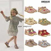 5z丹麦angulus女童水果刺绣爱心，皮鞋甜美可爱牛皮，手工凉鞋公主鞋