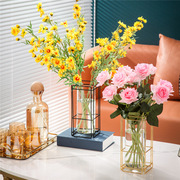 富贵竹花瓶专用ins风，方形玻璃家居，摆饰客厅餐桌样板间软装饰