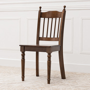 美式餐椅实木椅休闲书房椅子，新古典(新古典)餐椅餐桌组合家用靠背椅子