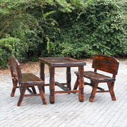 户外实木桌椅套件庭院家具桌椅，组合名宿防腐木餐桌，餐椅露台休闲桌