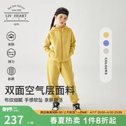 日本livheart儿童休闲运动套装女大童，2024女童卫衣套装春秋