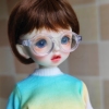 bjd6分娃娃六分眼镜透明框架眼镜4.5cm宽可爱玳瑁黑色拍摄道具