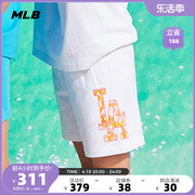 mlb男女情侣短裤，22年荧光色logo印花运动休闲潮流夏季spn01