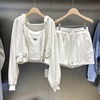 买手店休闲运动套装，女春秋韩版卫衣外套短裤，吊带减龄三件套潮