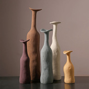 北欧创意陶瓷花瓶简约莫兰迪色艺术样板房客厅摆件家居饰品
