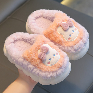 冬季儿童棉拖鞋男女童保暖防滑加绒亲子，包跟中小童宝宝棉拖鞋