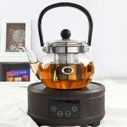 雅风提梁式玻璃茶壶耐高温不锈钢过滤泡茶壶家用电陶炉煮茶壶套装