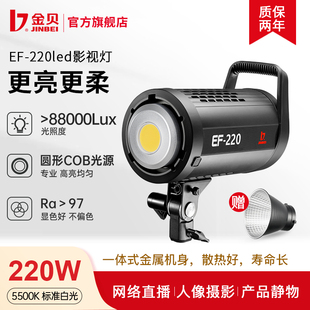金贝EF220W LED摄影灯直播柔光灯视频摄像灯摄影棚人像静物拍照补光灯太阳灯直播间常亮灯影视打光灯