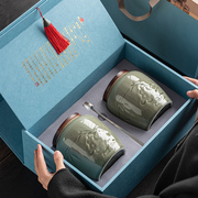 高档茶叶礼盒包装盒，半斤通用陶瓷茶叶罐红茶绿茶，普洱金骏眉空礼盒