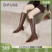 Dfuse迪芙斯冬季款摩登弹力及膝瘦瘦靴高跟长靴DF34117043