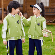 幼儿园园服春秋绿色小学生校服，儿童学院风班服运动休闲三件套