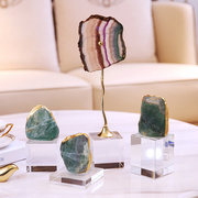 现代轻奢水晶石摆件客厅电视柜装饰品简约玄关样板间家居创意摆设
