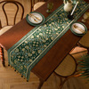 美式复古绿色桌旗高级布艺桌布，长条餐桌茶几电视，斗柜盖布床旗红色